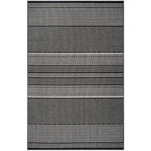 oKu-Tex Novel Outdoorteppich, Grau, Schwarz, Kunststoff, Boho, rechteckig, 80x150 cm, Oeko-Tex® Standard 100, Oeko-Tex® Made IN Green, für Fußbodenheizung geeignet, in verschiedenen Größen erhältlich, wasserabweisend, schmutzabweisend, UV-beständig,