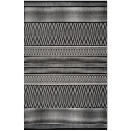 oKu-Tex Novel Outdoorteppich, Grau, Schwarz, Kunststoff, Boho, rechteckig, 80x150 cm, Oeko-Tex® Standard 100, Oeko-Tex® Made IN Green, für Fußbodenheizung geeignet, in verschiedenen Größen erhältlich, wasserabweisend, schmutzabweisend, UV-beständig,