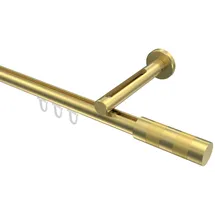 Interdeco GARDINENSTANGE INNENLAUF Siteno Mavell 600 cm (geteilt in 3 x 200 cm), 1-läufig, 20 mm Ø Messing-Optik