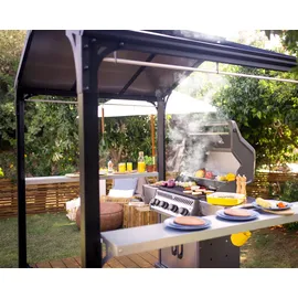 CANOPIA Aluminium Grillpavillon Austin BBQ 2400 2,4 x 1,8 x 2,5 m anthrazit