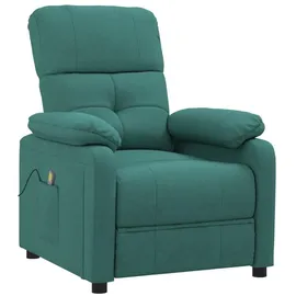 vidaXL Massagesessel Dunkelgrün Polyester 90 x 100 x 90 cm Grün mit Vibrationsmassage