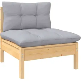 vidaXL Garten-Lounge-Set 4-tlg. grau Kiefernholz