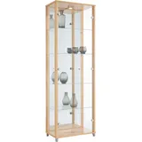 fif möbel Vitrine OPTIMA Standvitrine, Vitrinenschrank, Glasvitrine, Sammlervitrine, LED beige