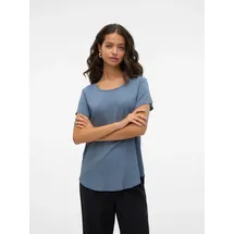 Vero Moda Blusenshirt VMBELLA SS TOP WVN GA NOOS Blau S