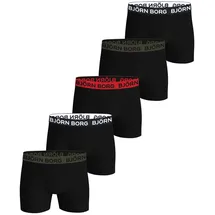 Björn Borg Boxershorts 5er Pack Schwarz/Rot/Grün XXL