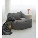 mokebo Sessel Der Lümmel Cord 73 x 60 x 83 cm Anthrazit mit Hocker