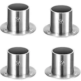 4 Stück Halterung für Gardinenstange, rund, Halterungen für Kleiderstange, Edelstahl, Kleiderstange, Wandschiene, Schrankpfosten
