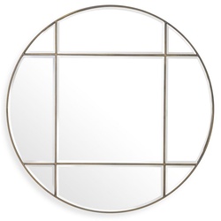 Casa Padrino Luxus Spiegel Vintage Messingfarben Ø 110 cm - Runder Wandspiegel - Wohnzimmer Spiegel - Garderoben Spiegel - Luxus Qualität