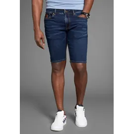 Bruno Banani Jeansshorts BRUNO BANANI "Hutch-Shorts", Jungen, Gr. 42, Länge 32, blau (dunkelblau), Denim/Jeans, Obermaterial: 98% Baumwolle, 2% Elasthan, unifarben, normal kurz, Jeans Jeansshorts, gerade geschnittene kurze Beine, niedrige Leibhöhe