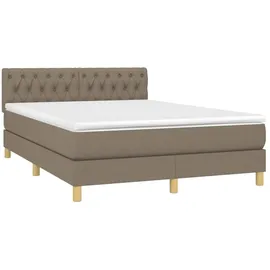 vidaXL Boxspringbett 140 x 200 cm Taupe