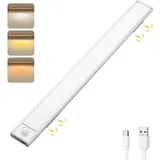 Led-schrankleuchte Mit Bewegungsmelder, Led-streifenleuchte Für Schränke, Usb-aufladbare Unterbauleuchte, Küchenschrankbeleuchtung, 3 Farbmodi