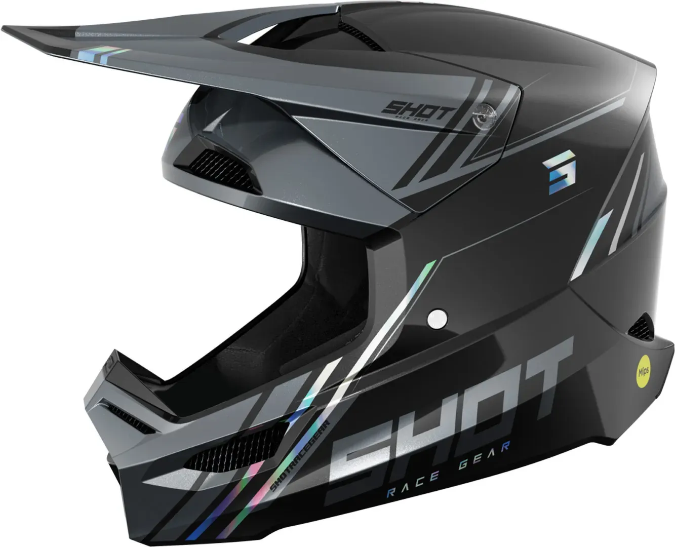 Shot Race Sprint Motorcross Helm, zwart-grijs, XL Voorman