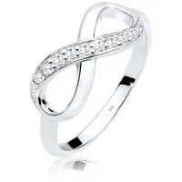 Elli Ring Damen Infinity Symbol Unendlichkeit Trend mit Zirkonia Kristalle in 925 Sterling Silber