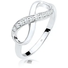 Elli Ring Damen Infinity Symbol Unendlichkeit Trend mit Zirkonia Kristalle in 925 Sterling Silber