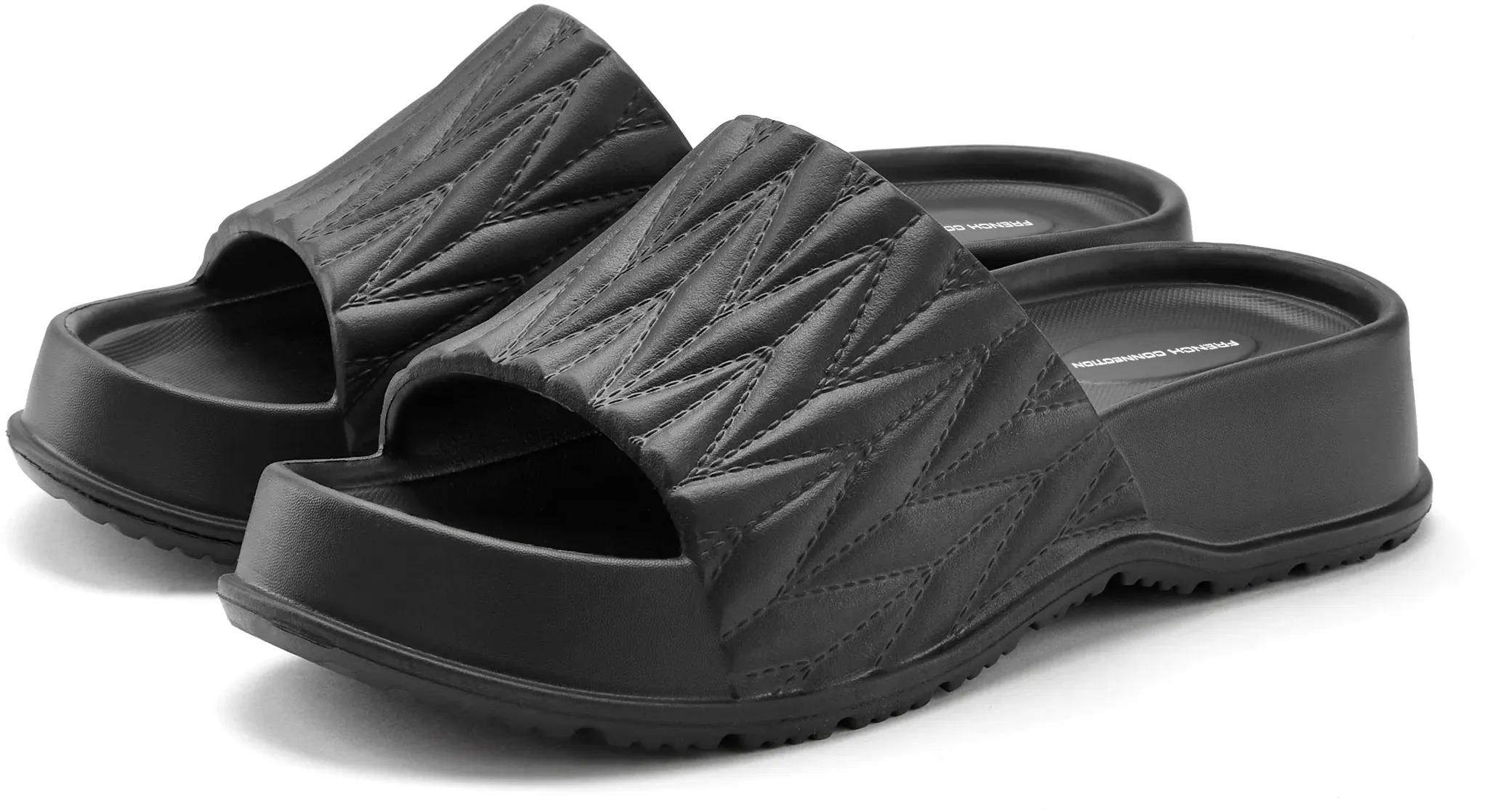 Pantolette FRENCH CONNECTION, Damen, Gr. 40, schwarz, Obermaterial: 100% Synthetik. Futter: 100% Synthetik. Decksohle: 100% Synthetik. Laufsohle: 100% Synthetik, unifarben, clean, casual, Schuhe, Badepantolette, Mule, Sandale, offener Schuh, Badeschuh