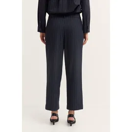 Bugatti Bundfaltenhose "elegant", Damen, Gr. 40, Normalgrößen, 390, marine, 63% Polyester, 34% Viskose, 3% Elasthan, unifarben, normal, Hosen, mit Nadelstreifen und Stretch