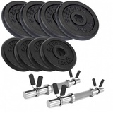 ScSPORTS® Hantel-Set Kurzhantelset 30mm Kurzhantel Set Gusseisen Gewichte Fitness schwarz