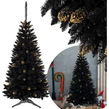 sarcia.eu Künstlicher Weihnachtsbaum Schwarzer künstlicher Weihnachtsbaum Ghana-Fichte 150 cm + Ständer