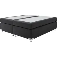 Westfalia Schlafkomfort Boxspringbett "Holland", schwarz, B:162cm L:201cm, Microvelours (100%