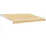 vidaXL Markise Einziehbar Gelb und Weiß 3,5x2,5 m Stoff und Aluminium