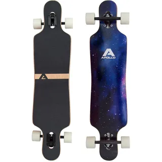 Apollo Longboard Nebula Special Edition Komplettboard mit High Speed ABEC Kugellagern inkl. Skate T-Tool, Drop Through Freeride Skaten Cruiser Boards