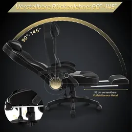 Woltu Gaming Stuhl Stoff Grau