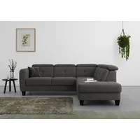 sit&more Ecksofa SIT & MORE "Belluci L-Form", grau (fango), B:249cm H:85cm T:195cm, Sofas, Ecksofa, inklusive Federkern, wahlweise mit Bettfunktion und Bettkasten