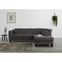 sit&more Ecksofa SIT & MORE "Belluci L-Form", grau (fango), B:249cm H:85cm T:195cm, Sofas, Ecksofa, inklusive Federkern, wahlweise mit Bettfunktion und Bettkasten