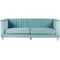 Beliani Sofa Samtstoff hellblau