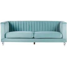 Beliani Sofa Samtstoff hellblau
