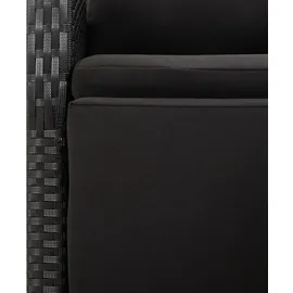 vidaXL 7-tlg. Garten-Essgruppe Schwarz Poly Rattan & Massivholz Akazie