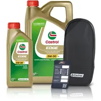 Castrol 6 L EDGE 5W-30 LL + Ölwechsel-Anhanger + Top-up Bag Tasche GRATIS [Hersteller-Nr. 15F7E7]