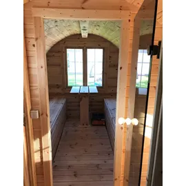 JV Möbel Fasssauna inkl. 3,6 kW Ofen + int. Steuerung