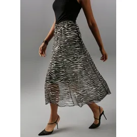 Aniston SELECTED Partykleid Animal-Print Schwarz 46