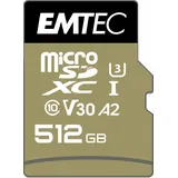 Emtec SpeedIN PRO R100/W100 microSDXC 512GB Kit, UHS-I U3, A2, Class 10 (ECMSDM512GXC10SP)