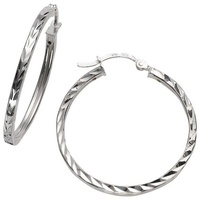 Firetti Paar Creolen »Schmuck Geschenk Silber 925 glänzendes Design diamantiert«, silberfarben