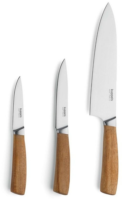 Preisvergleich Produktbild Kuppels Messer-Set WOOD (3-tlg), scharf und langlebig braun