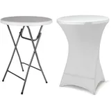 VCM Gartentisch Ø 110 x 80 cm Weiß/Rot