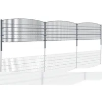 Aileenstore Gartenzaun Mattenzaun Doppelstabmattenzaun Anthrazit Grau Rund