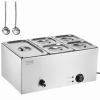 Vevor Speisenwärmer Chafing Dish Set Gastronormbehälter 14,5L 1x1/3+4x1/6