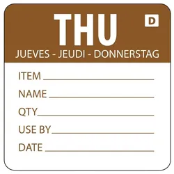 Vogue auflösbare Etiketten Donnerstag braun