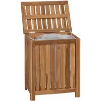 vidaXL Wäschekorb Natur Massivholz Teak