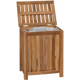 vidaXL Wäschekorb Natur Massivholz Teak