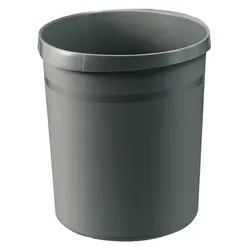 HAN Papierkorb GRIP mit Rand, 18 l, dunkelgrau, 2 Griffmulden, extra stabil