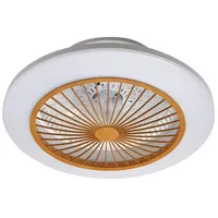 LINDBY LED-Deckenventilator Mamuti, holzfarben, leise, 55 cm