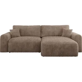 MKS Meble Eckcouch Cord 2-Sitzer Braun
