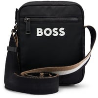 Boss Catch 3.0 Umhängetasche mit kontrastfarbenem Logo und Signature-Streifen am Riemen Schwarz