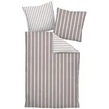 JANINE Interlock-Jersey Wendebettwäsche Gestreift Braun 155 x 220 cm + 80 x 80 cm