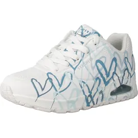 SKECHERS UNO Spread The Love Damen Weite M Weiß/Blau/Türkis 37