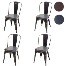 Mendler Esszimmerstuhl HWC-H10e Kunstleder schwarz-grau 4er Set